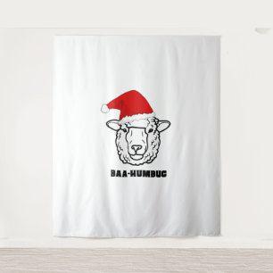 Baa-Humbug Christmas-Sheep Funny Schattige Boer An Wandkleed