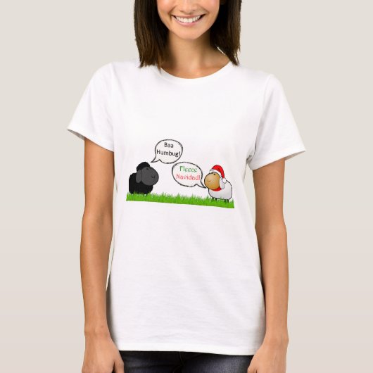 Baa Humbug - Fleece Navidad T-shirt (Voorkant)
