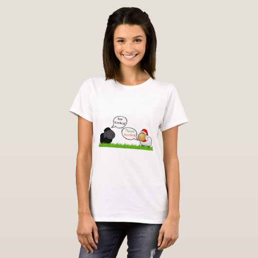 Baa Humbug - Fleece Navidad T-shirt (Voorkant volledig)
