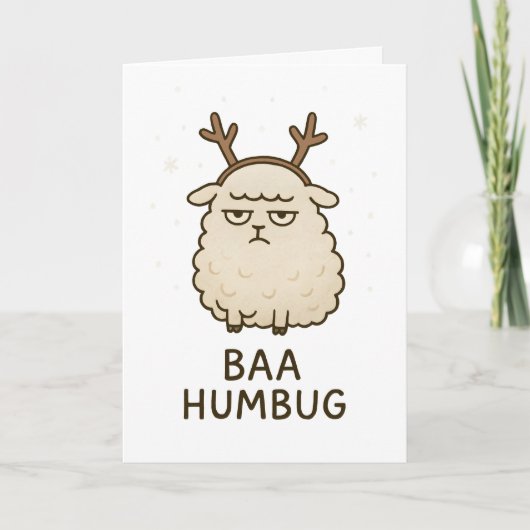 Baa Humbug - Funny Christmas Card Feestdagen Kaart (Voorkant)