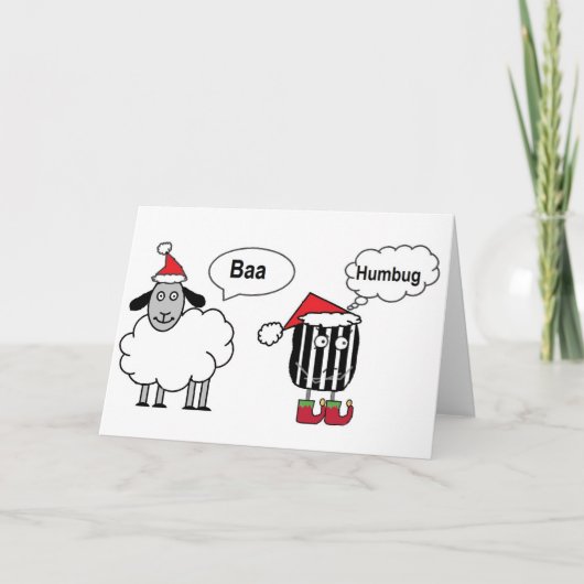 Baa Humbug Funny Christmas Kaart (Voorkant)