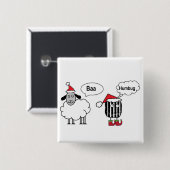 Baa Humbug Funny Christmas Sheep Cartoon Vierkante Button 5,1 Cm (Voorkant /achterkant)