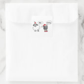 Baa Humbug Funny Christmas Sheep Cartoon Vierkante Sticker (Tas)
