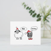Baa Humbug Funny Festive Cartoon Briefkaart (Staand voorkant)