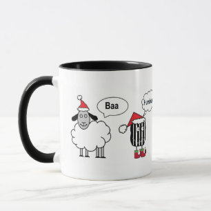 Baa Humbug Funny Festive Cartoon Mok