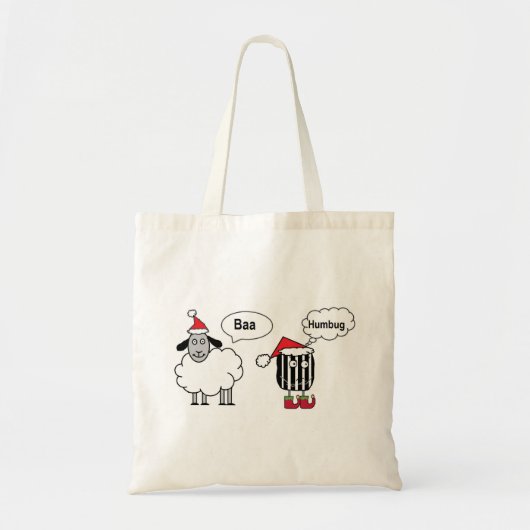 Baa Humbug Funny Festive Cartoon Tote Bag (Voorkant)