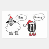 Baa Humbug Funny Festive Glossy Stickers (Voorkant)