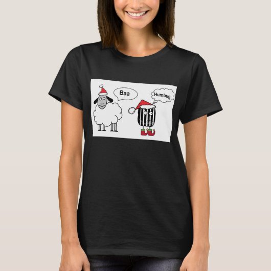 Baa Humbug Funny Festive T-Shirt (Voorkant)