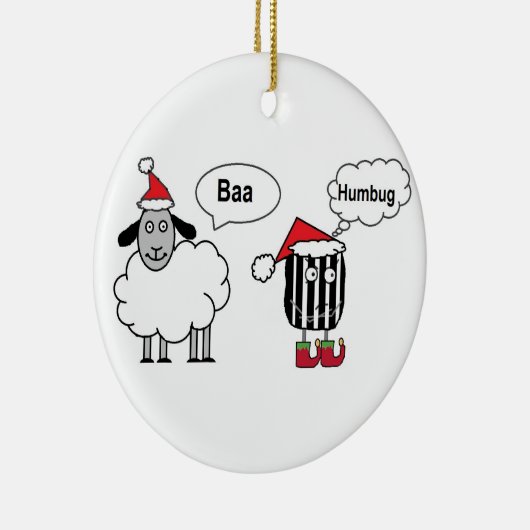 Baa Humbug Funny Kerstversier Keramisch Ornament (Rechts)