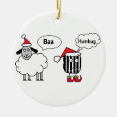 Baa Humbug Funny Kerstversier Keramisch Ornament (Voorkant)