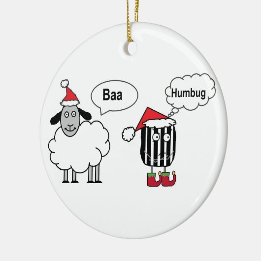 Baa Humbug Funny Kerstversier Keramisch Ornament (Links)