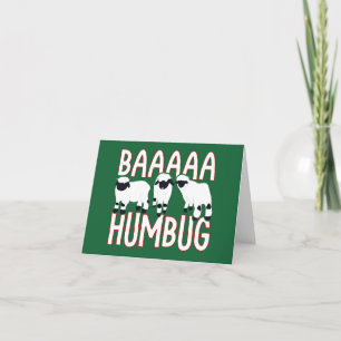 Baa Humbug Funny Valais Blwlese kerst Kaart