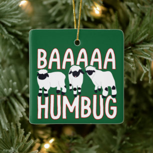 Baa Humbug Funny Valais Blwlese kerst Keramisch Ornament