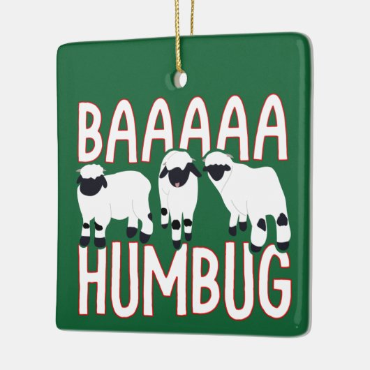 Baa Humbug Funny Valais Blwlese kerst Keramisch Ornament (Links)