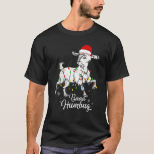 Baa Humbug Goat Santa Hat Bah Humbug Kerstmis T-shirt