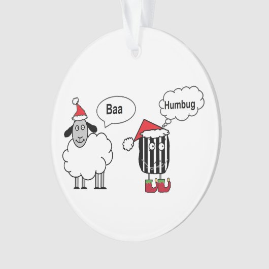 Baa Humbug Grappig Feestelijk Ornament (voorkant)