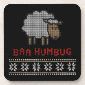 Baa Humbug kerstmis Bier Onderzetter (Voorkant)