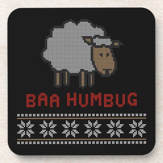 Baa Humbug kerstmis Bier Onderzetter (Voorkant)