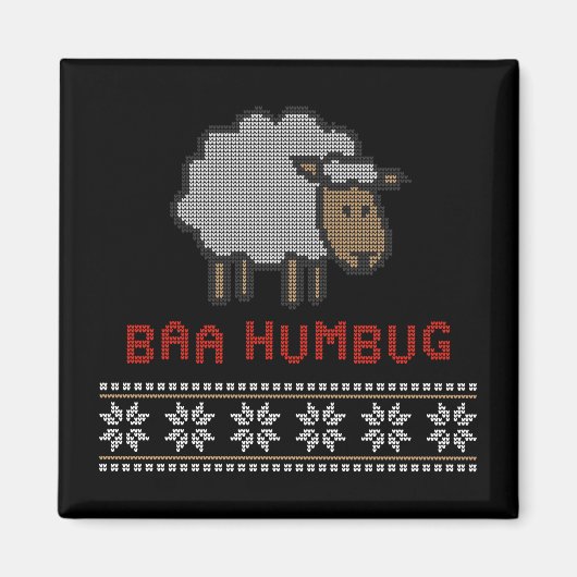 Baa Humbug kerstmis Magneet (Voorkant)