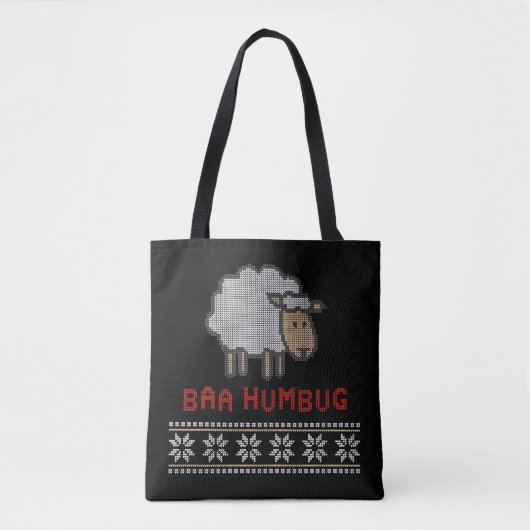 Baa Humbug kerstmis | Oogzige zweefstijl Tote Bag (Voorkant)