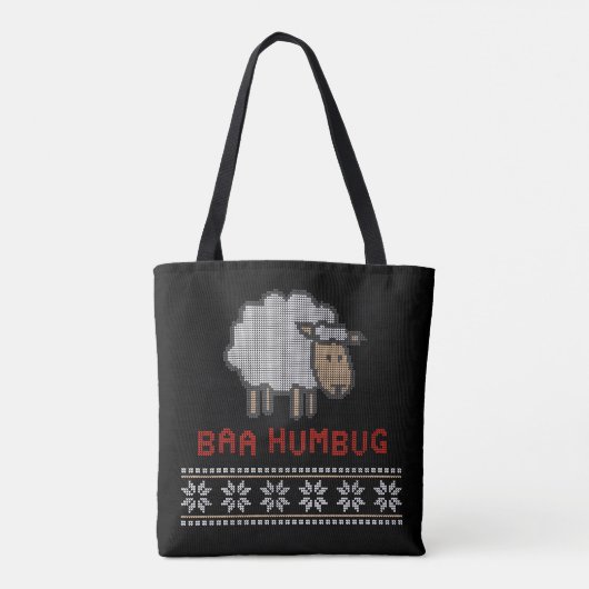 Baa Humbug kerstmis | Oogzige zweefstijl Tote Bag (Achterkant)