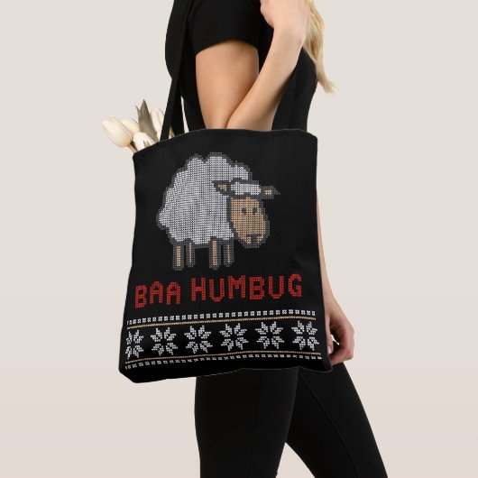 Baa Humbug kerstmis | Oogzige zweefstijl Tote Bag (Dichtbij)