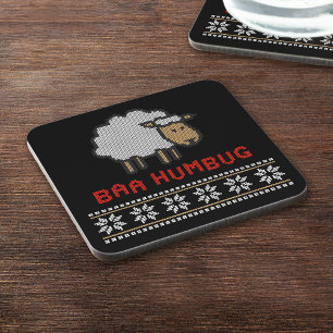 Baa Humbug Kerstschaap Bier Onderzetter