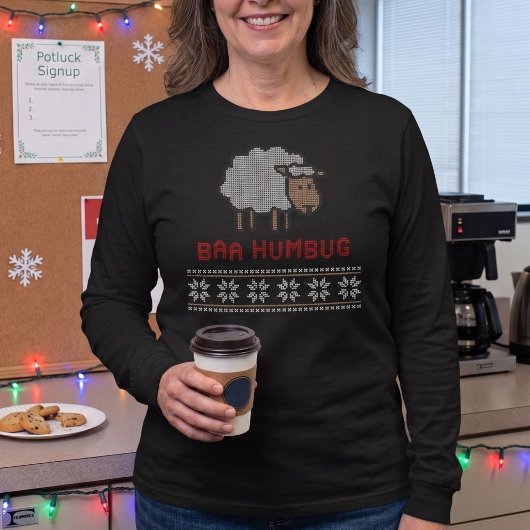 Baa Humbug Schaap - Nep Brei Lelijke Trui Stijl T-shirt