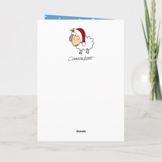 Baa Humbug Sheep Wearing A Santa Hat Holiday Feestdagen Kaart (Achterkant)