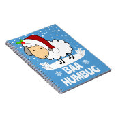 Baa Humbug Sheep Wearing A Santa Hat Holiday Notitieboek (Rechterzijde)