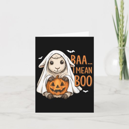 Baa ik bedoel Boo Ghost Sheep Halloween Ghost Shee Kaart (Voorkant)