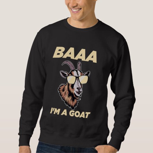 Baa ik ben een geitenliefhebber Grappig Lazy Hallo Trui (Voorkant)