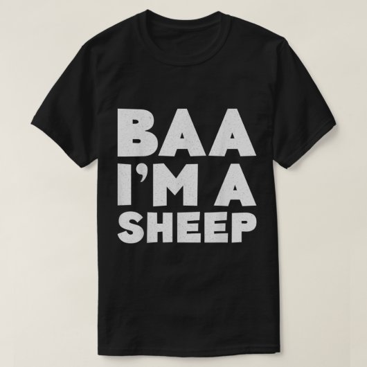 Baa Ik ben een Schaap Grappige Tekst Ontwerp T-shirt (Design voorkant)