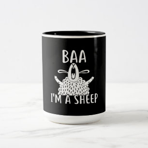 Baa I'm a Sheep   Cadeau van schapenhouders Tweekleurige Koffiemok