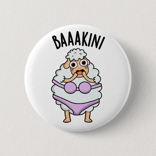 Baa-kini Grappige Bikini Pun Ronde Button 5,7 Cm (Voorkant)