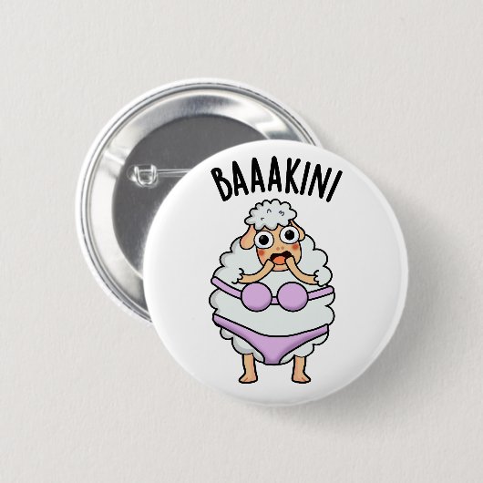 Baa-kini Grappige Bikini Pun Ronde Button 5,7 Cm (Voorkant /achterkant)