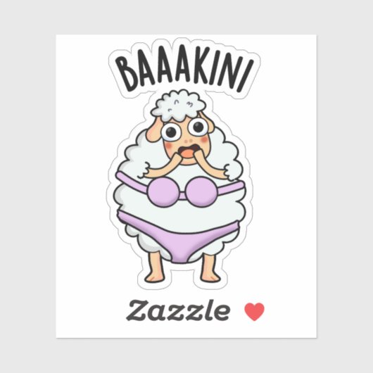 Baa-kini Grappige Bikini Pun Sticker (Vel)