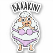 Baa-kini Grappige Bikini Pun Sticker (Voorkant)