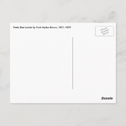  Baa-lammeren van Ford Madox Brown Briefkaart (Achterkant)
