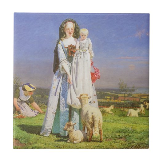  Baa-lammeren van Ford Madox Brown Tegeltje (Voorkant)
