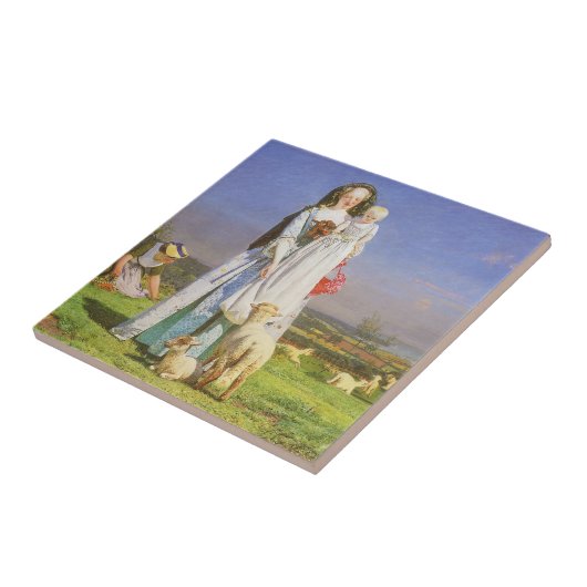  Baa-lammeren van Ford Madox Brown Tegeltje (Zijkant)