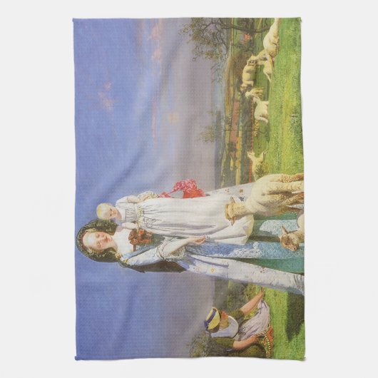 Baa-lammeren van Ford Madox Brown Theedoek (Verticaal)