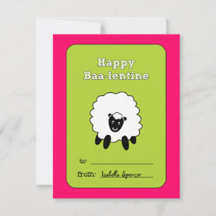 Baa-lentine Kinder Valentijn Kaart