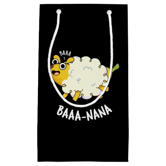 Baa-nana Funny Banana Pun Dark BG Klein Cadeauzakje (Voorkant)