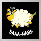 Baa-nana Funny Banana Pun Dark BG Poster (Voorkant)