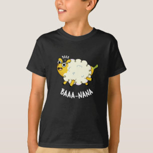 Baa-nana Funny Banana Pun Dark BG T-shirt
