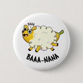 Baa-nana Funny Banana Pun Ronde Button 5,7 Cm (Voorkant)