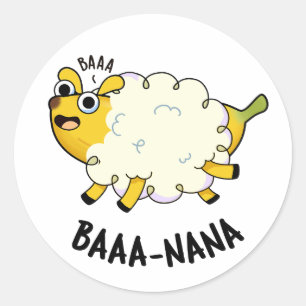 Baa-nana Funny Banana Pun Ronde Sticker