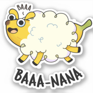 Baa-nana Funny Banana Pun Sticker
