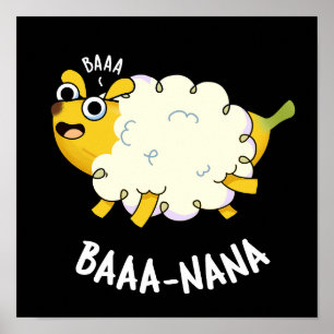 Baa-nana Grappige Banaan Schapen Woordgrap Poster